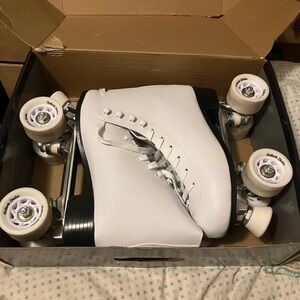 White Roller Skates with Wheels